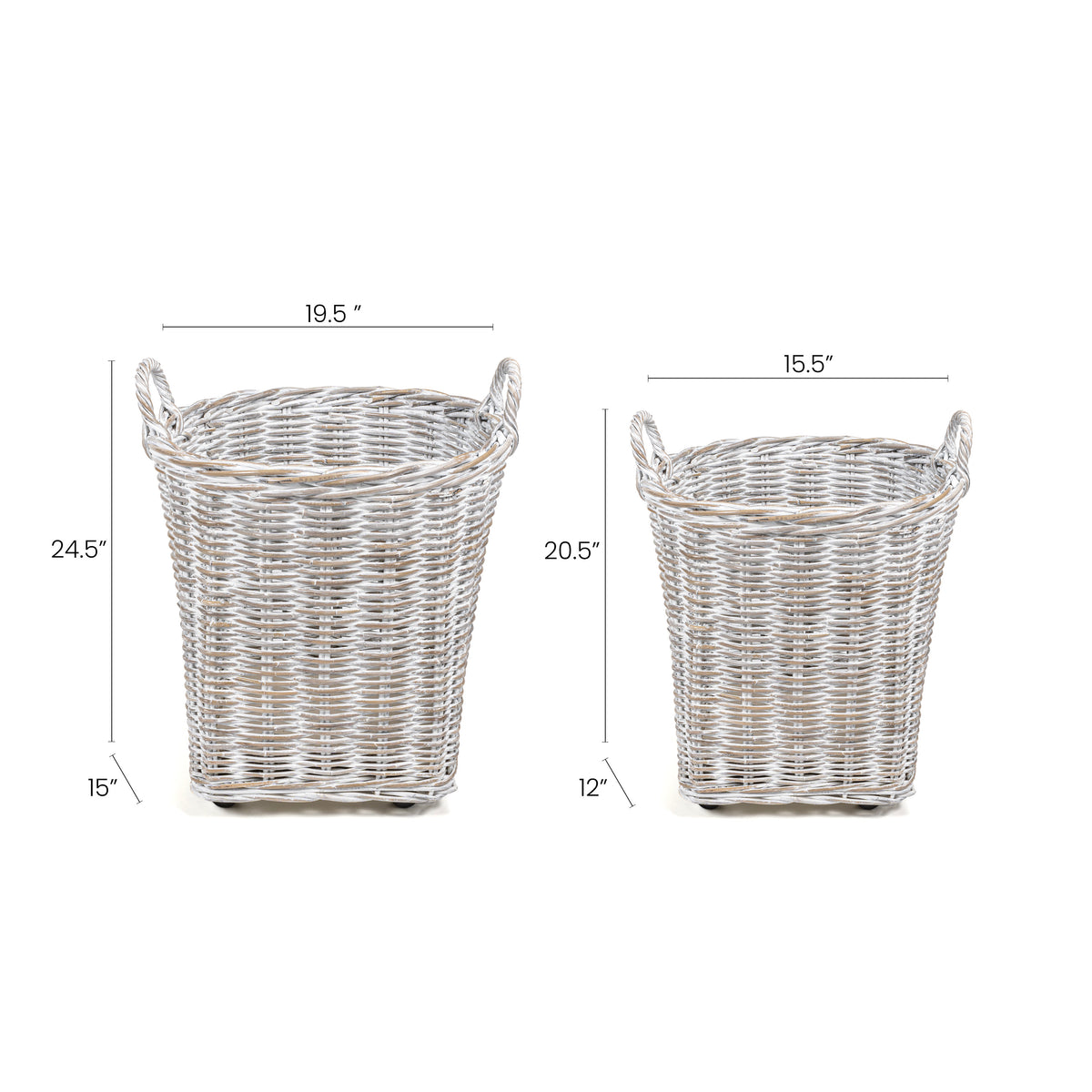 Arbour Rustic Hand-Woven Rattan Nesting Baskets - Happimess