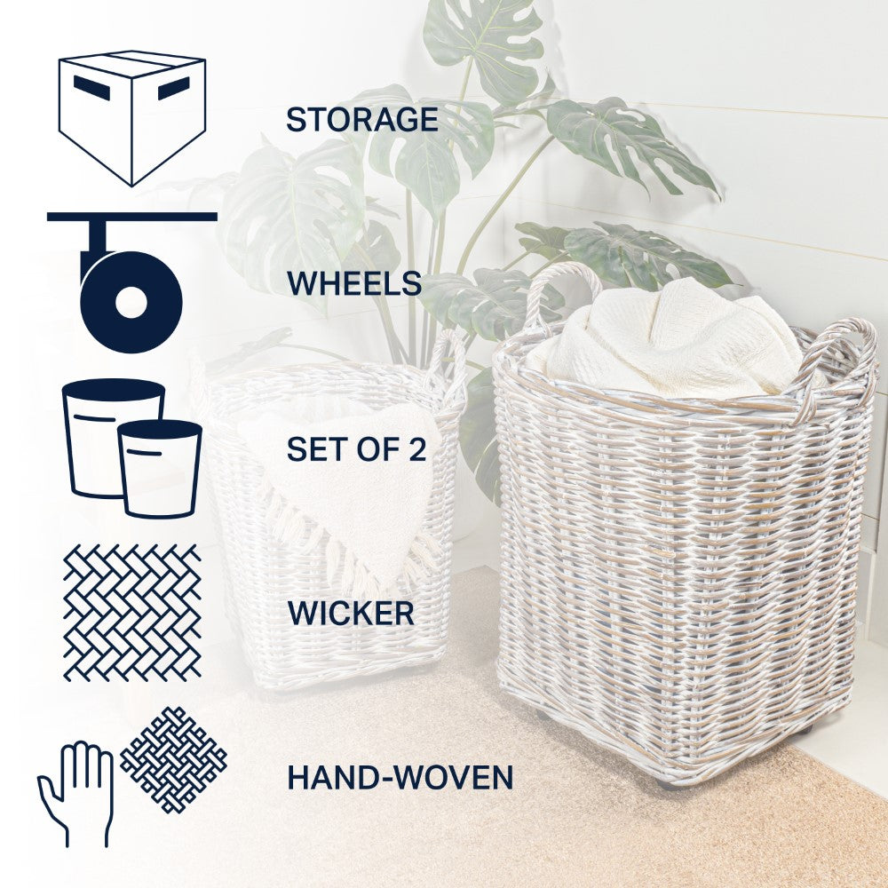 Arbour Rustic Hand-Woven Rattan Nesting Baskets - Happimess