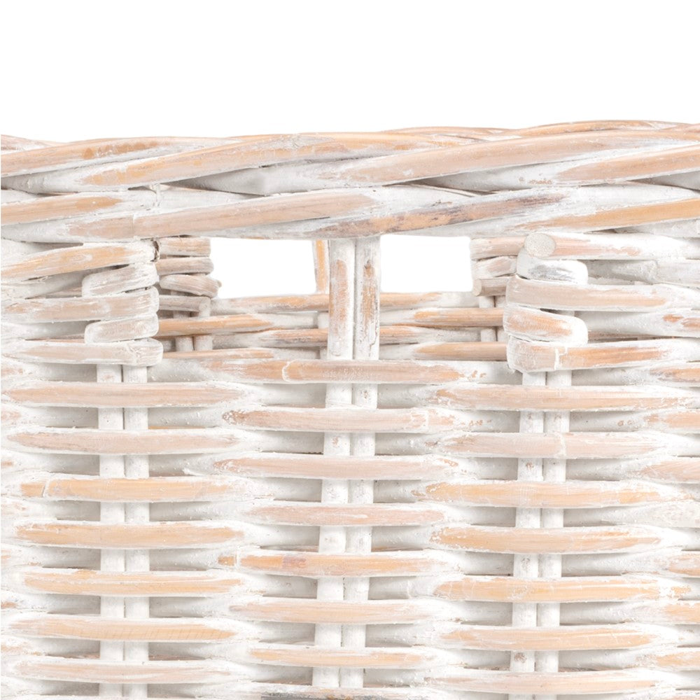 Reed Southwestern Hand-Woven Rattan Nesting Baskets with Handles (Set of 2) - Happimess