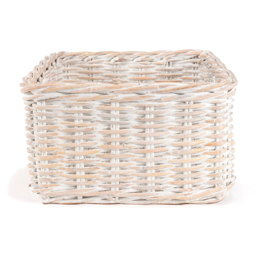 Reed Southwestern Hand-Woven Rattan Nesting Baskets with Handles (Set of 2) - Happimess