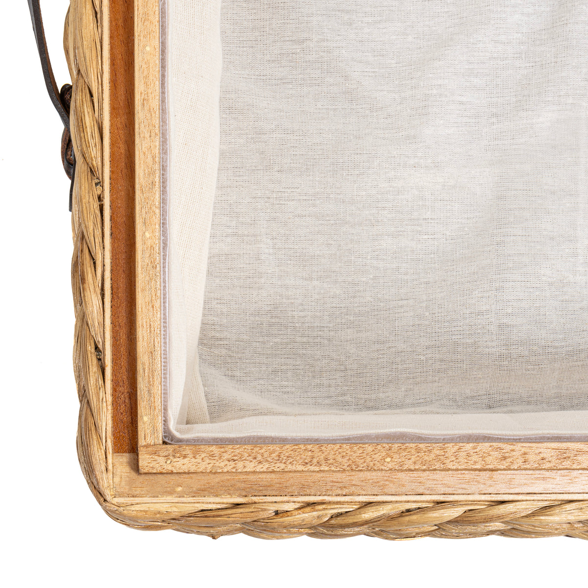 Chett Minimalist Hand-Woven Hyacinth/Wood Underbed Storage Bin - Happimess