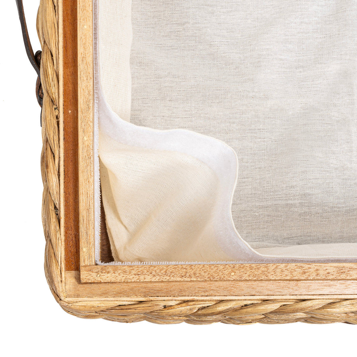 Chett Minimalist Hand-Woven Hyacinth/Wood Underbed Storage Bin - Happimess