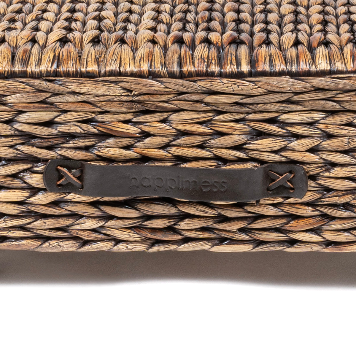 Chett Minimalist Hand-Woven Hyacinth/Wood Underbed Storage Bin - Happimess