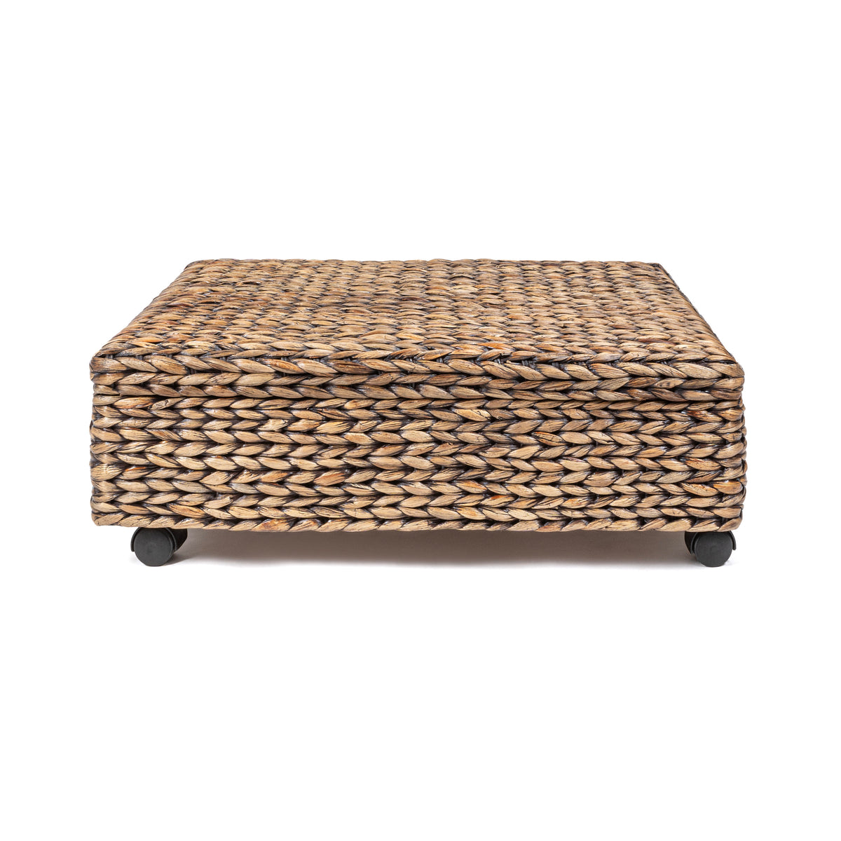 Chett Minimalist Hand-Woven Hyacinth/Wood Underbed Storage Bin - Happimess