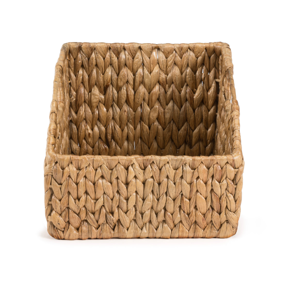 Havanah Southwestern Handwoven Hyacinth Slanted Pantry Baskets with Handles (Set of 2) - Happimess