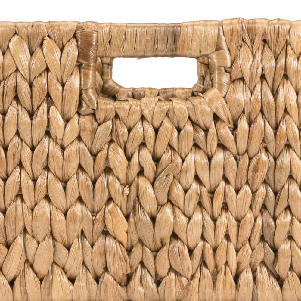 Leif Rustic Minimalist Hand-Woven Hyacinth Nesting Baskets with Handles (Set of 2) - Happimess