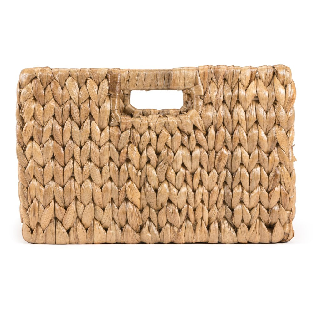 Leif Rustic Minimalist Hand-Woven Hyacinth Nesting Baskets with Handles (Set of 2) - Happimess