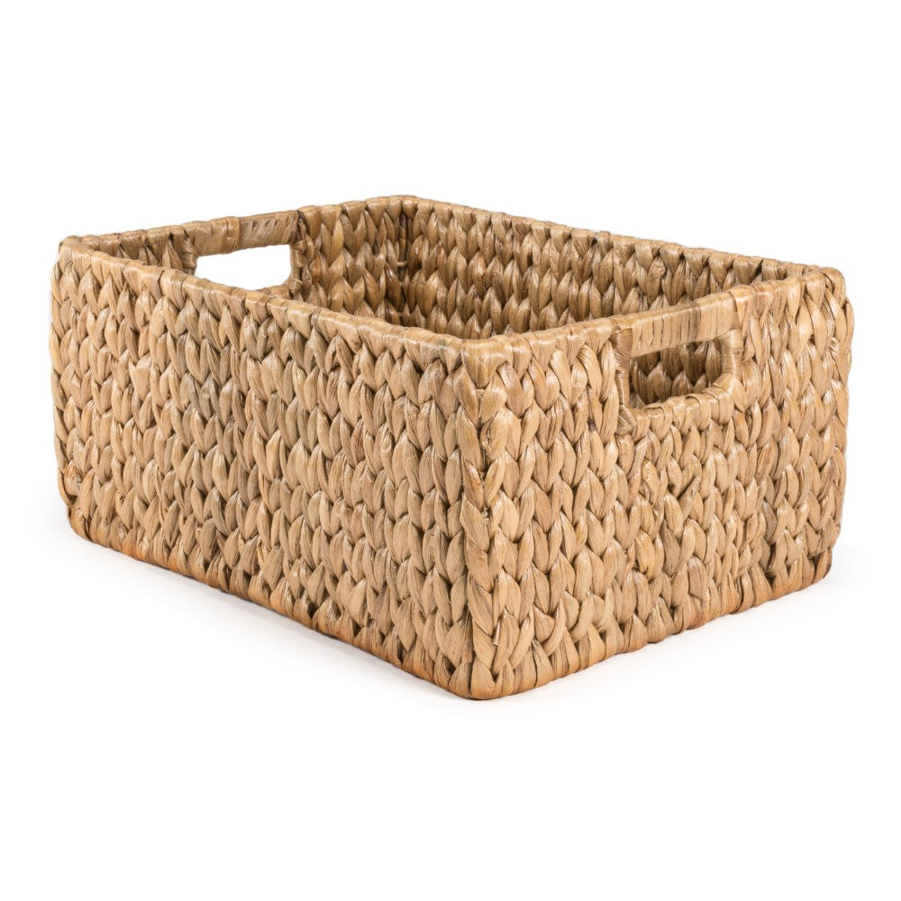 Leif Rustic Minimalist Hand-Woven Hyacinth Nesting Baskets with Handles (Set of 2) - Happimess