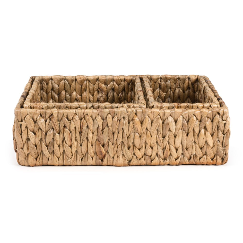 Tress Minimalist Hand-Woven Hyacinth Nesting Baskets (Set of 3) - Happimess