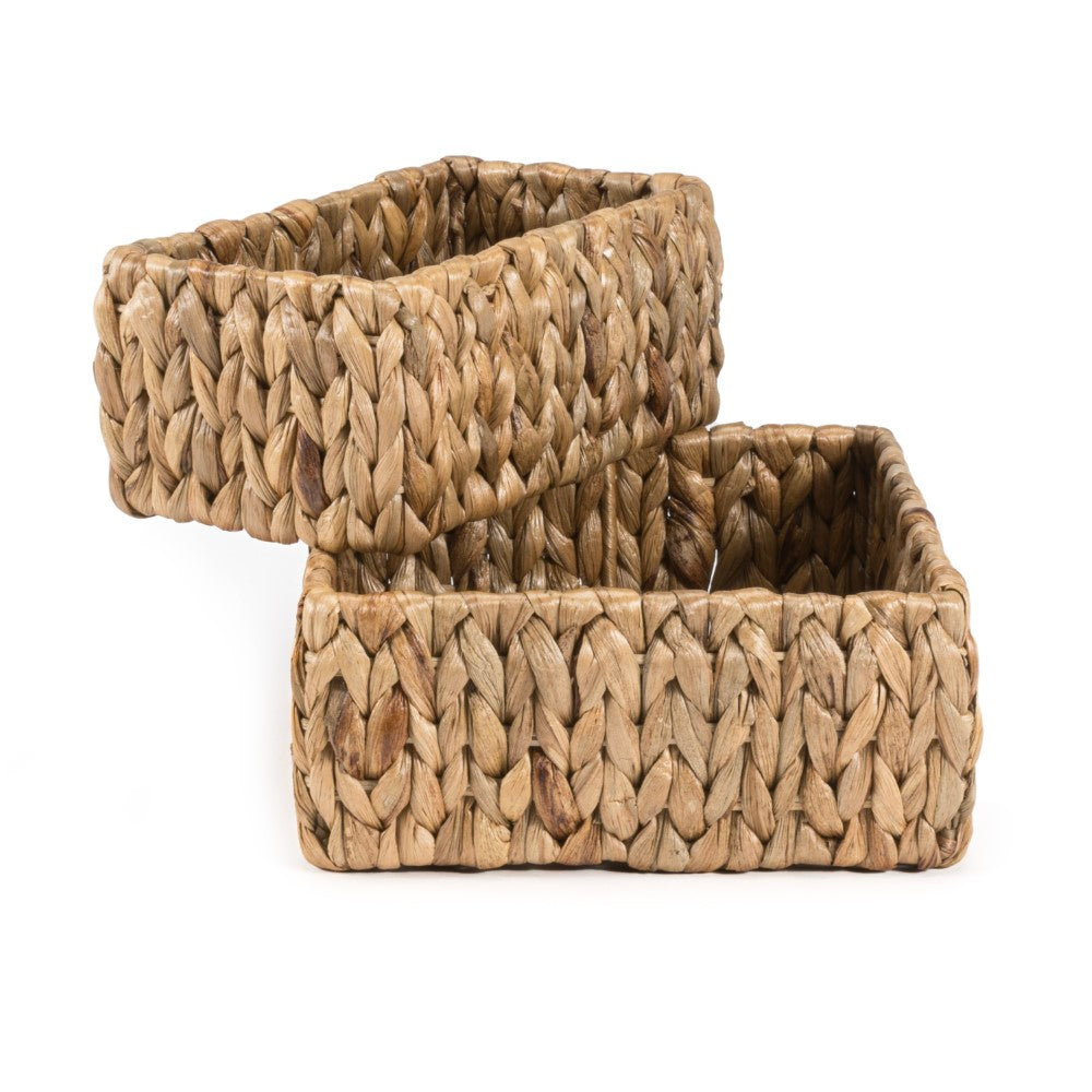 Tress Minimalist Hand-Woven Hyacinth Nesting Baskets (Set of 3) - Happimess