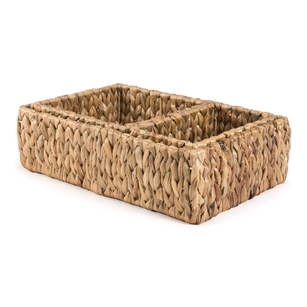 Tress Minimalist Hand-Woven Hyacinth Nesting Baskets (Set of 3) - Happimess