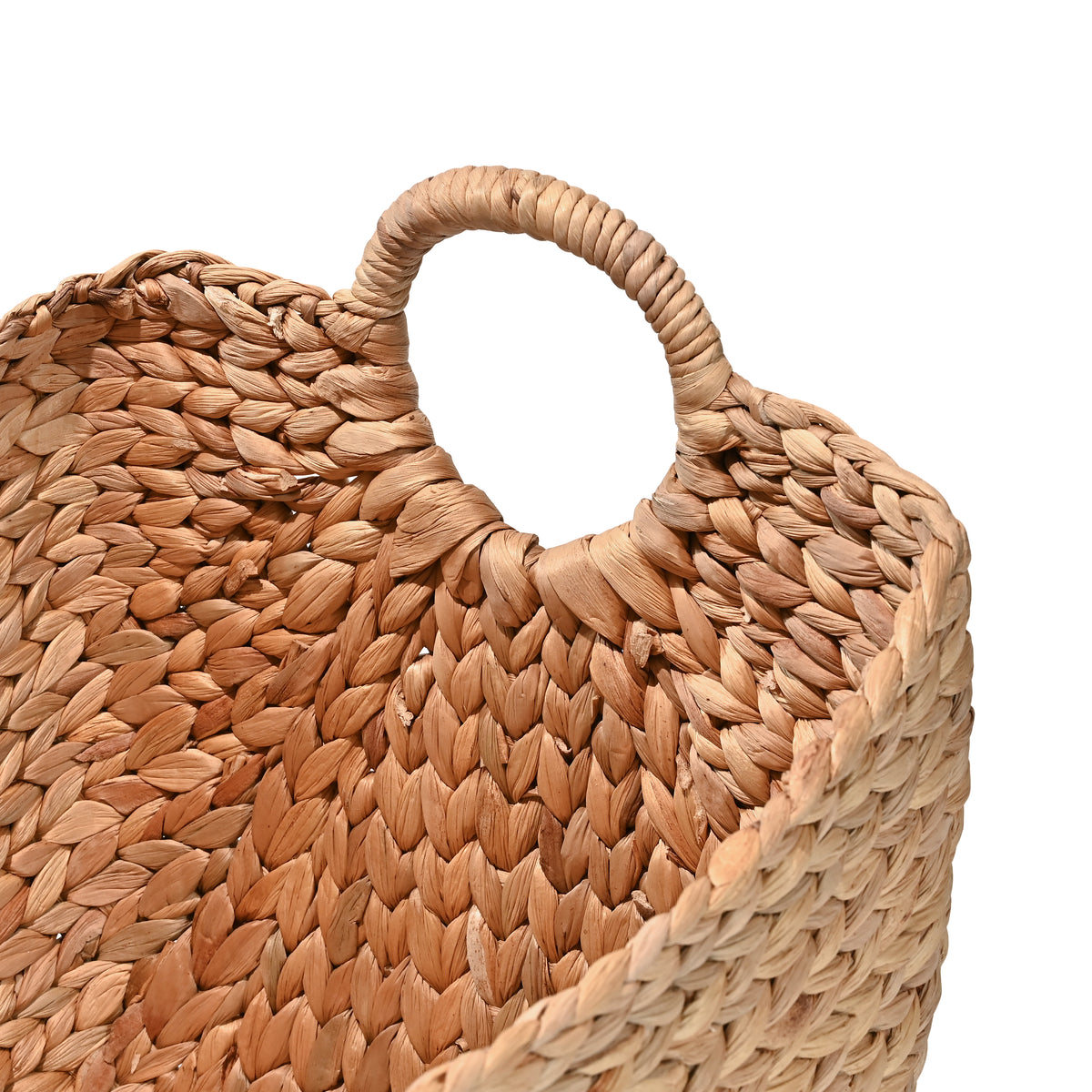 Nellie Farmhouse Classic Handwoven Hyacinth Storage Boat Baskets with Handles (Set of 3) - Happimess