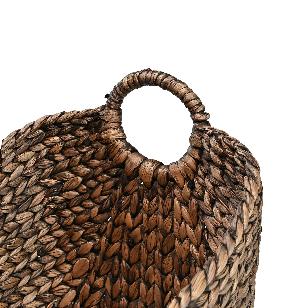 Nellie Farmhouse Classic Handwoven Hyacinth Storage Boat Baskets with Handles (Set of 3) - Happimess