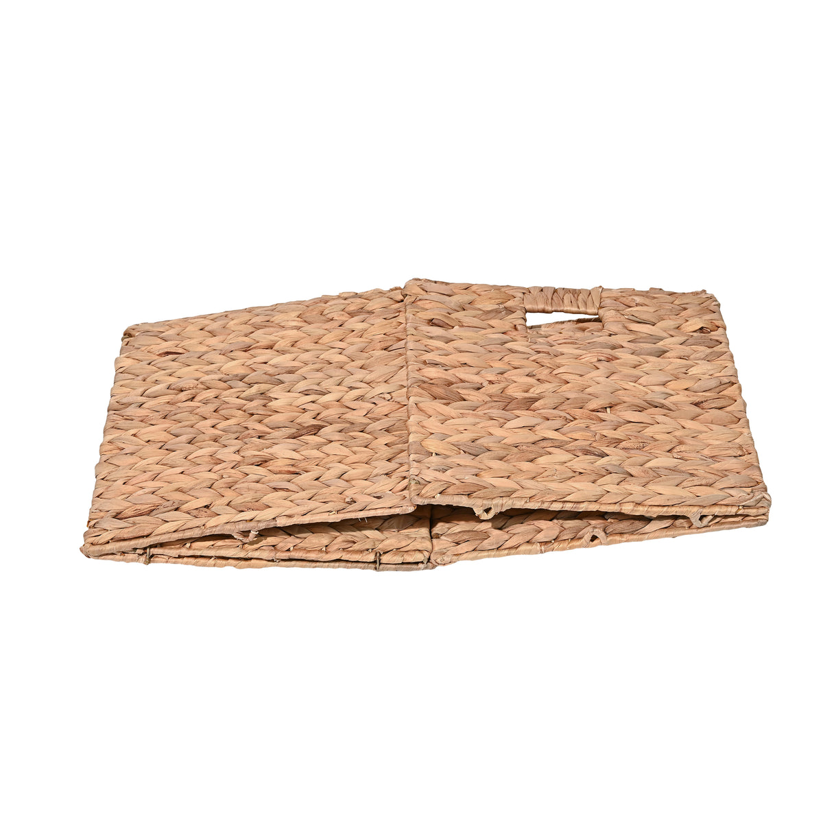 Bryce Classic Farmhouse Handwoven Hyacinth Collapsible Storage Cube Baskets with Handles (Set of 5) - Happimess