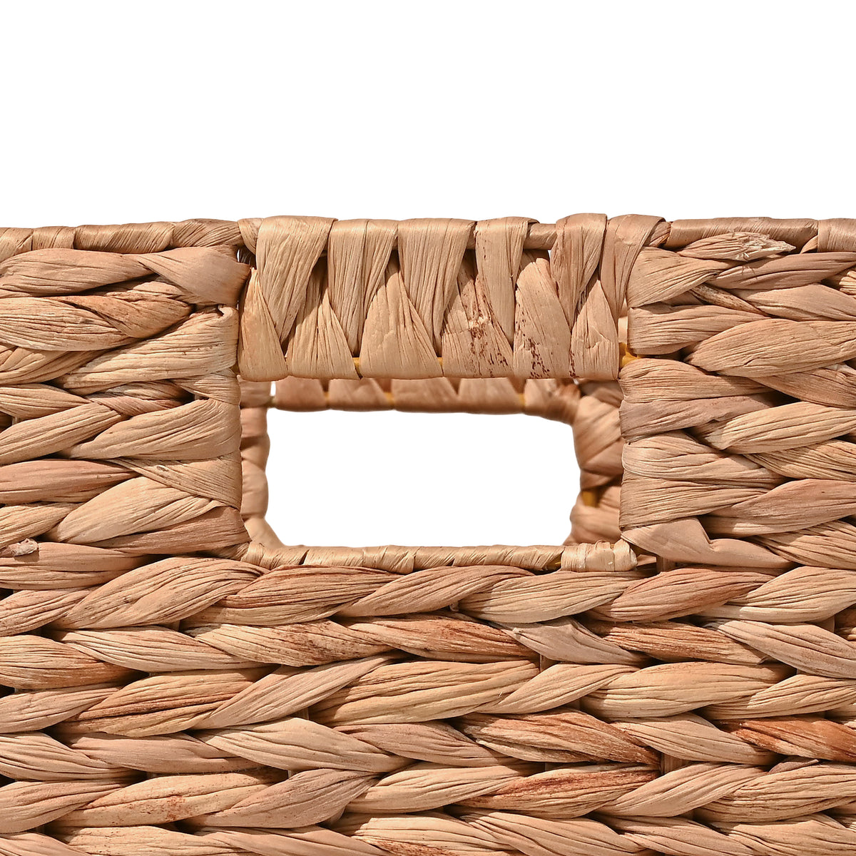 Bryce Classic Farmhouse Handwoven Hyacinth Collapsible Storage Cube Baskets with Handles (Set of 5) - Happimess