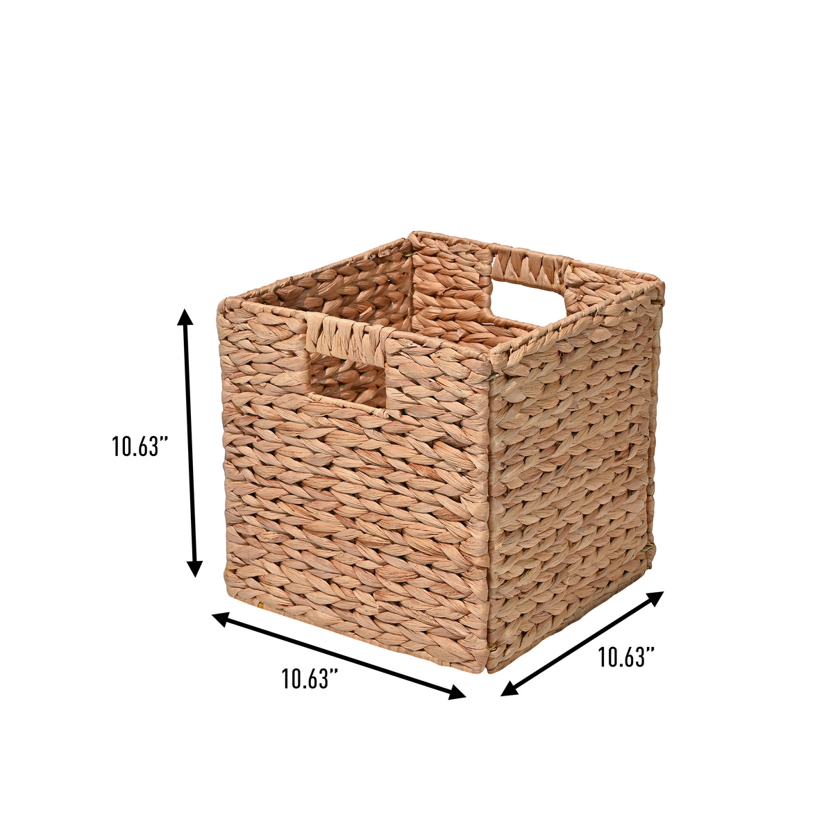 Bryce Classic Farmhouse Handwoven Hyacinth Collapsible Storage Cube Baskets with Handles (Set of 5) - Happimess