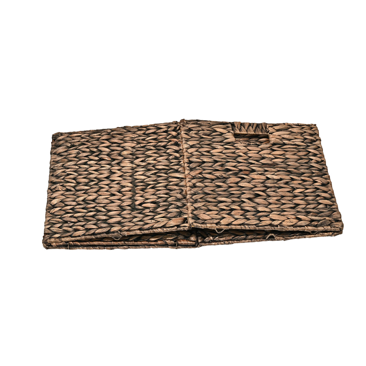Bryce Classic Farmhouse Handwoven Hyacinth Collapsible Storage Cube Baskets with Handles (Set of 5) - Happimess