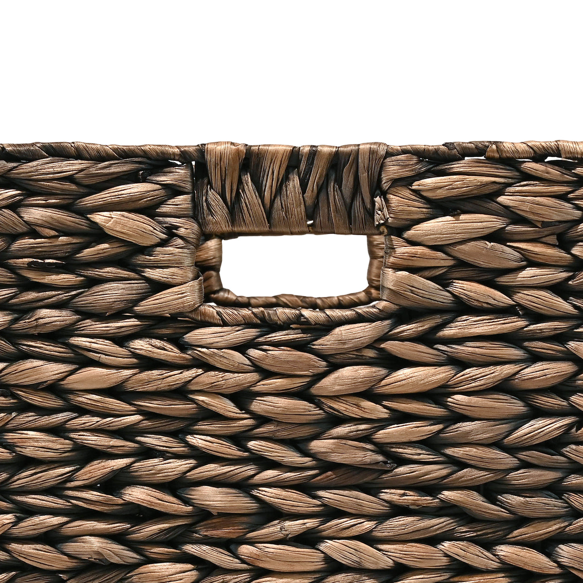 Bryce Classic Farmhouse Handwoven Hyacinth Collapsible Storage Cube Baskets with Handles (Set of 5) - Happimess