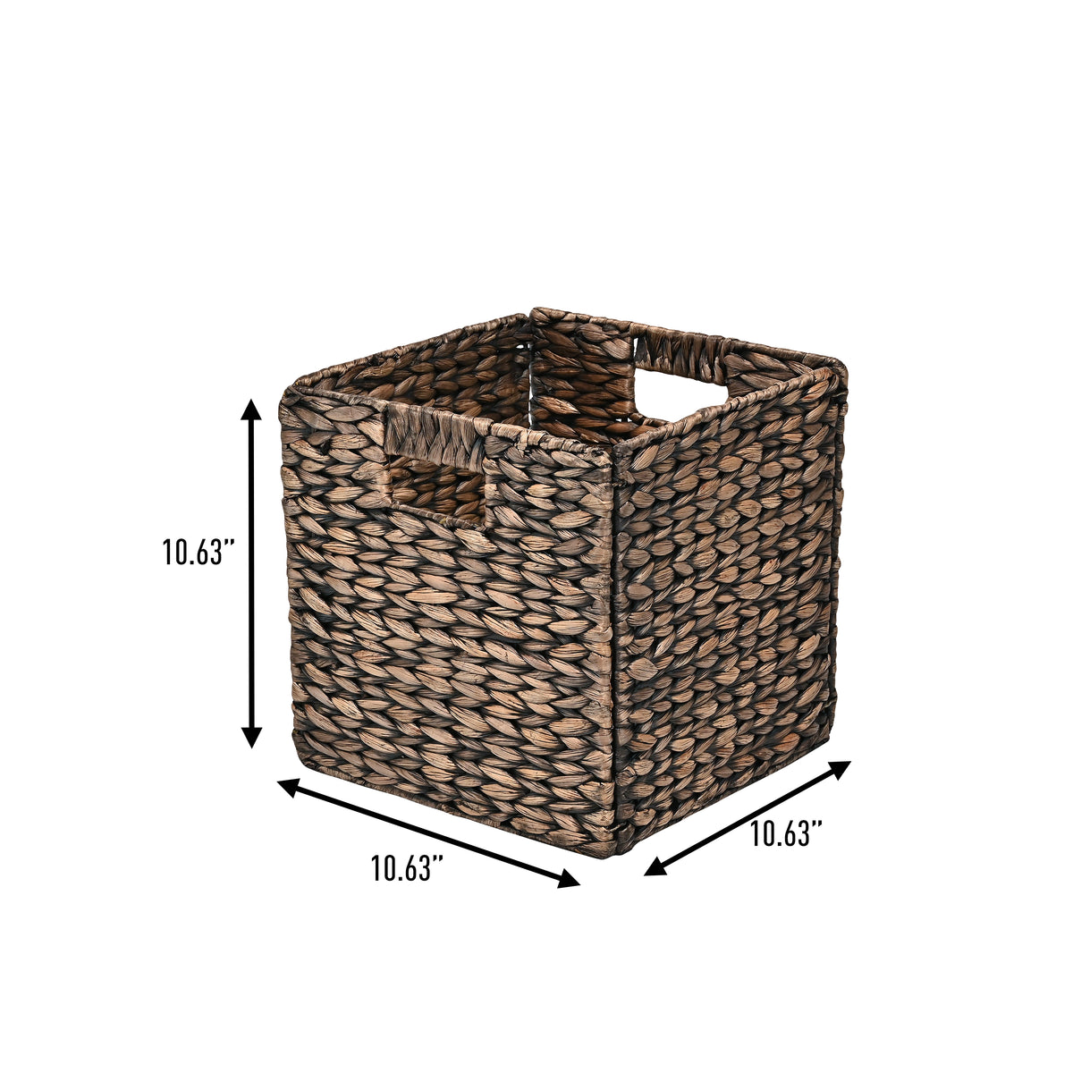 Bryce Classic Farmhouse Handwoven Hyacinth Collapsible Storage Cube Baskets with Handles (Set of 5) - Happimess