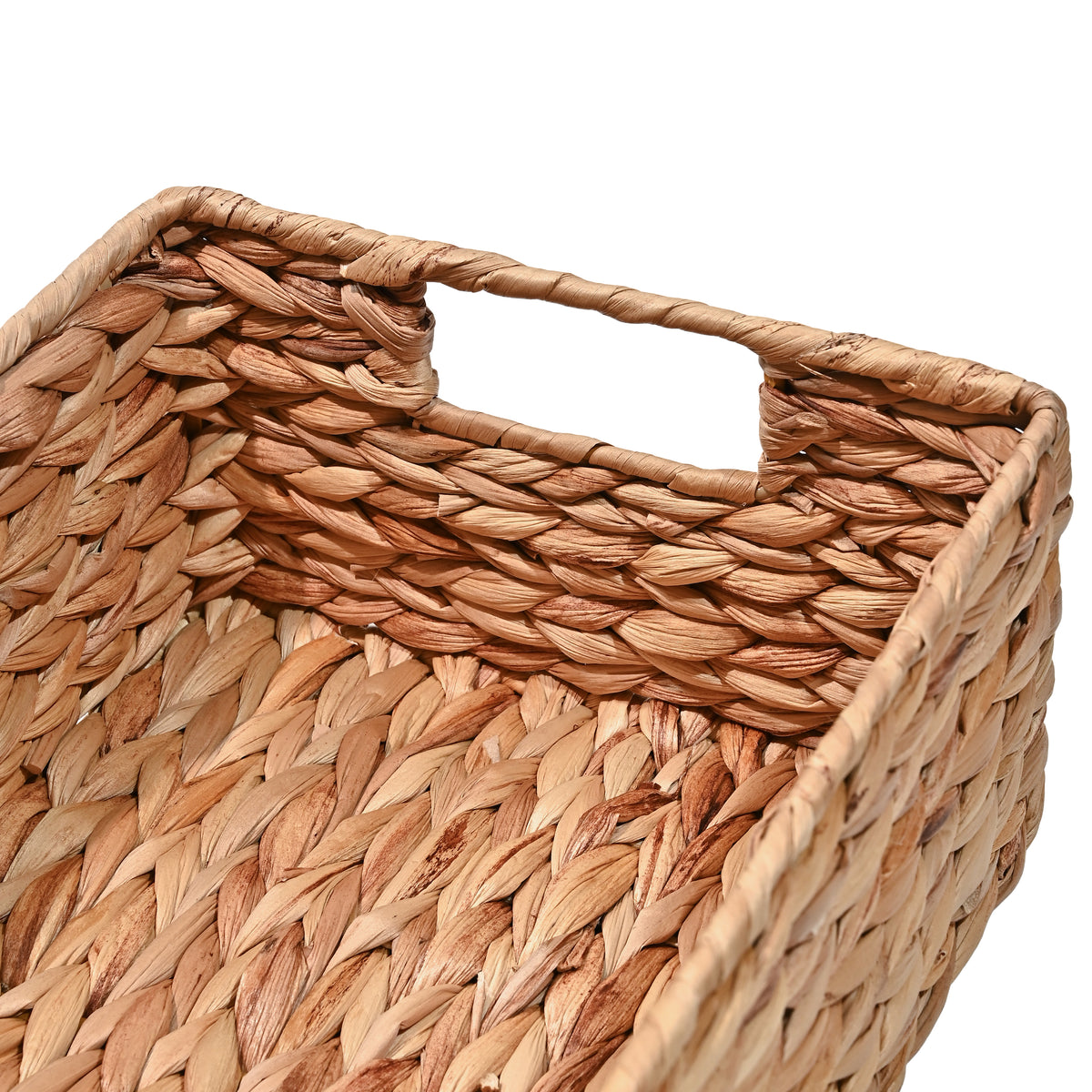 Lane 12" Classic Farmhouse Handwoven Hyacinth Pantry Baskets with Chalkboard Labels and Handles (Set of 4) - Happimess