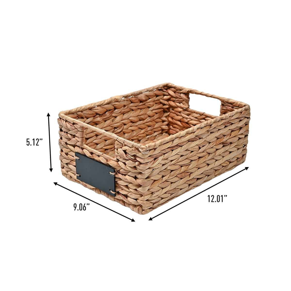 Lane 12" Classic Farmhouse Handwoven Hyacinth Pantry Baskets with Chalkboard Labels and Handles (Set of 4) - Happimess