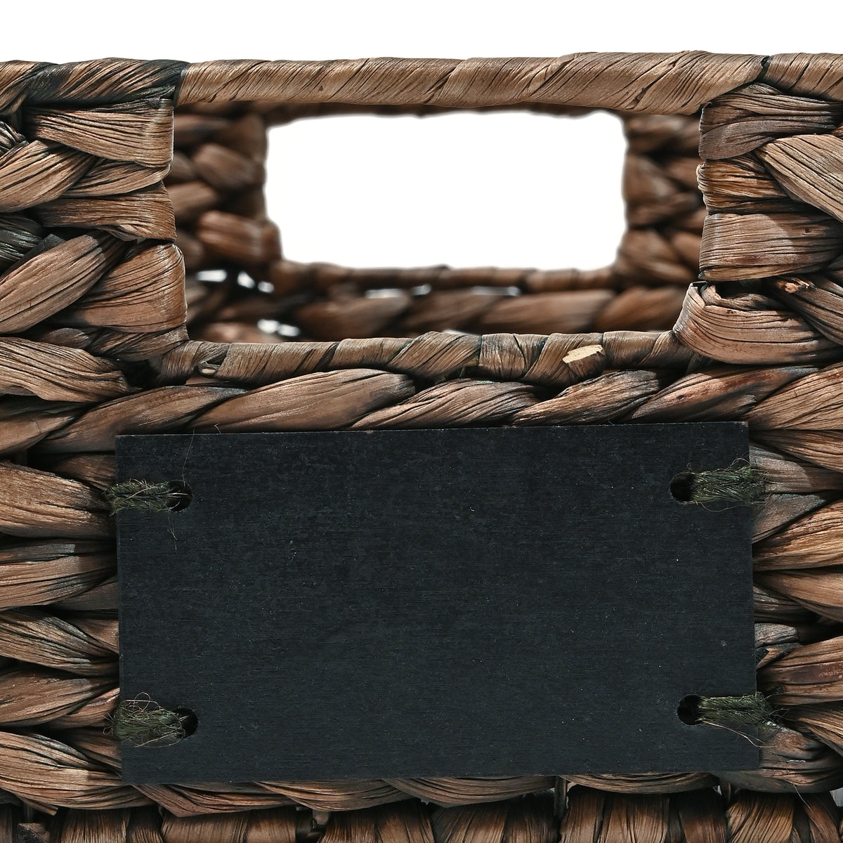 Lane 12" Classic Farmhouse Handwoven Hyacinth Pantry Baskets with Chalkboard Labels and Handles (Set of 4) - Happimess