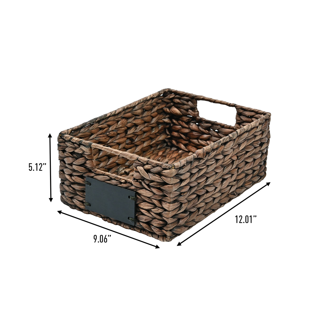 Lane 12" Classic Farmhouse Handwoven Hyacinth Pantry Baskets with Chalkboard Labels and Handles (Set of 4) - Happimess