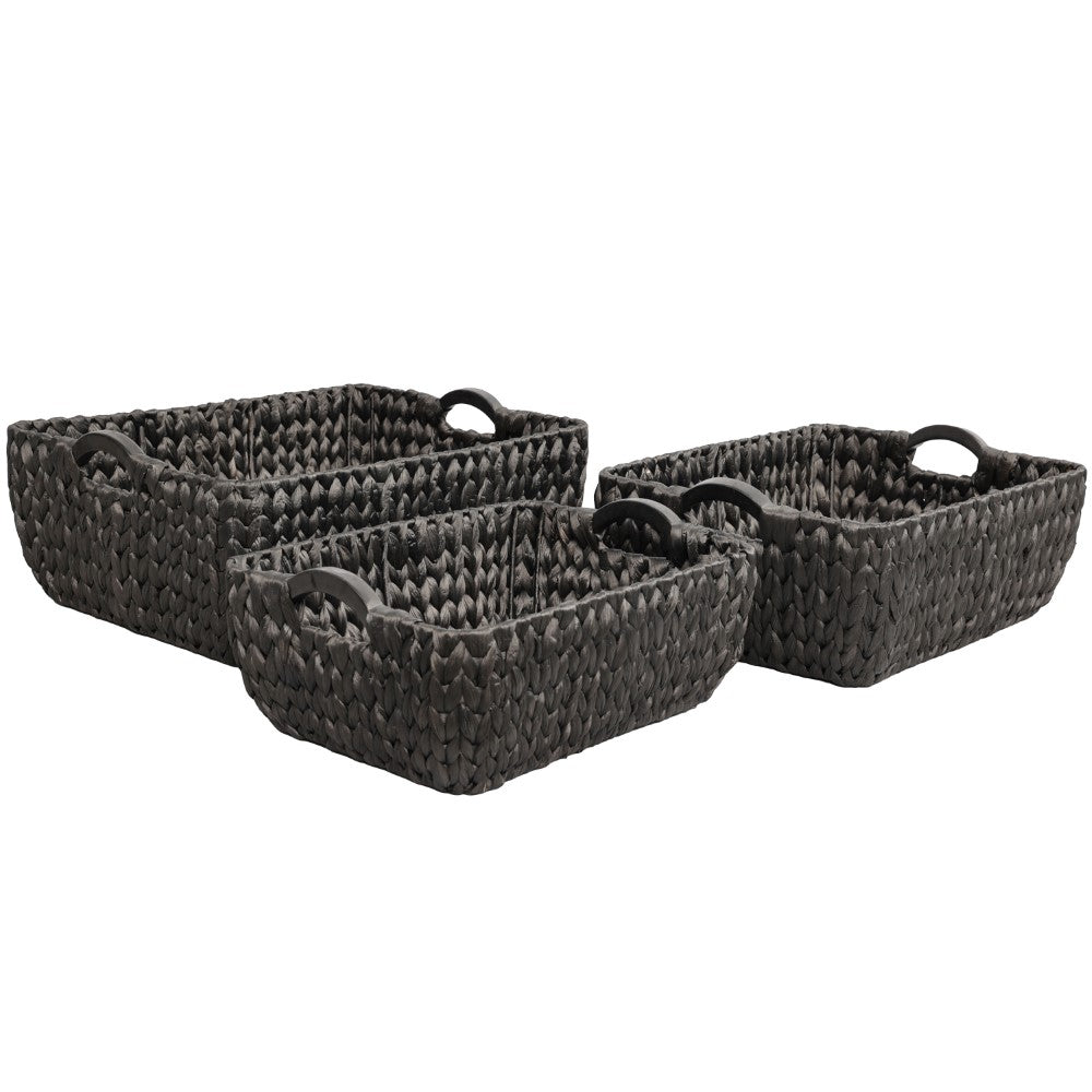 Astor Bohemian Farmhouse Handwoven Water Hyacinth Nesting Storage Bask