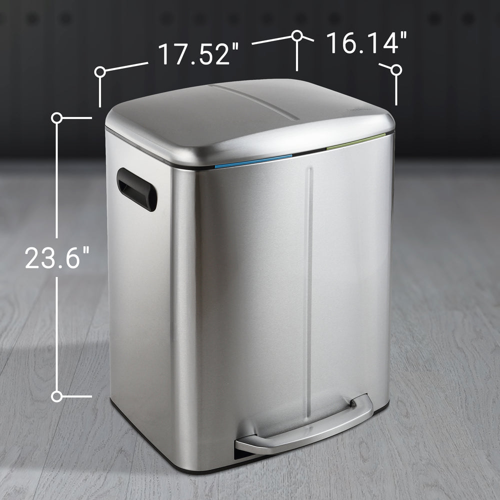 Marco 40 Liter/10.5 Gallon Double-Bucket Trash Can - Happimess