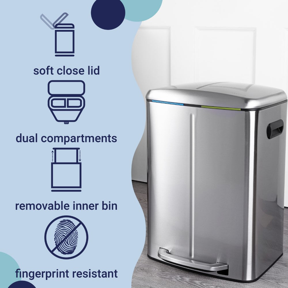 Marco 40 Liter/10.5 Gallon Double-Bucket Trash Can - Happimess