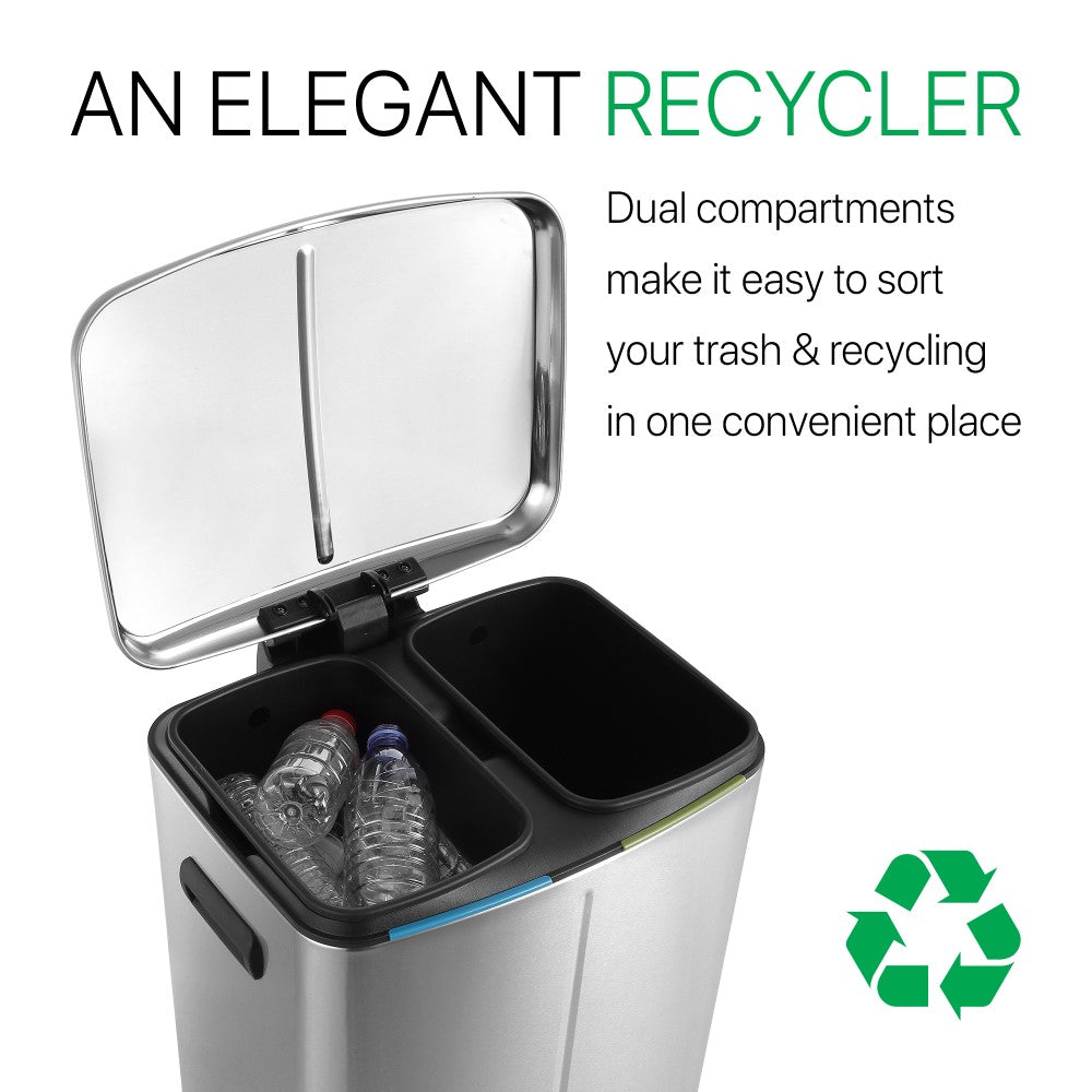 Marco 40 Liter/10.5 Gallon Double-Bucket Trash Can - Happimess