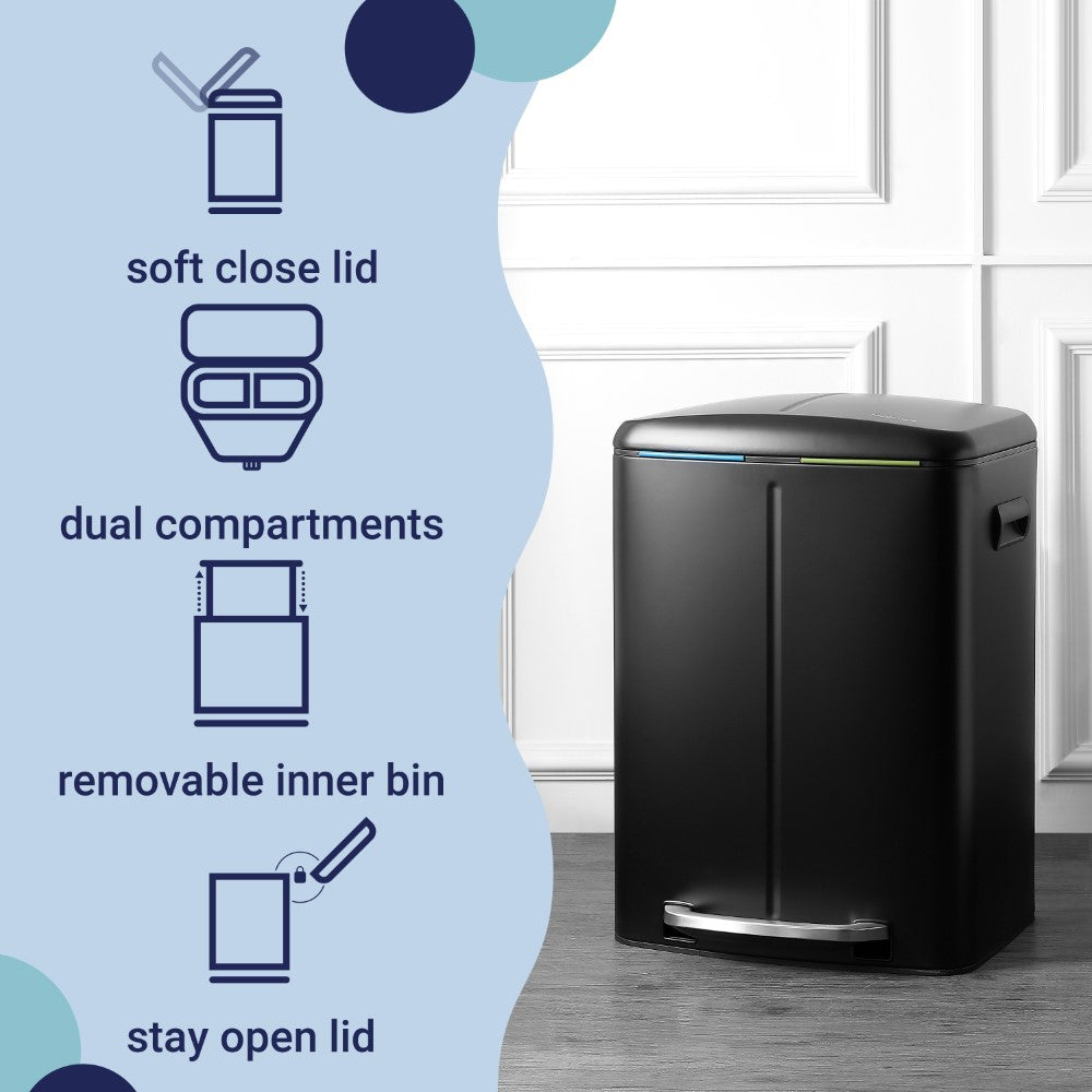 Marco 40 Liter/10.5 Gallon Double-Bucket Trash Can - Happimess