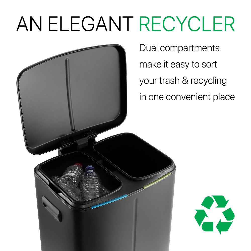 Marco 40 Liter/10.5 Gallon Double-Bucket Trash Can - Happimess