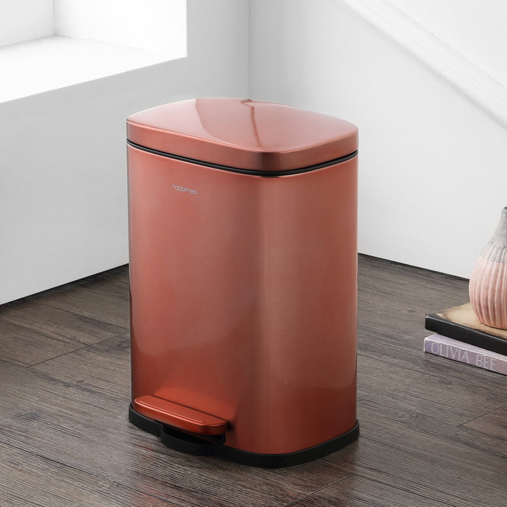 happimess Betty Retro Mini 3.2-Gallon Step-Open Trash Can - Rose Gold