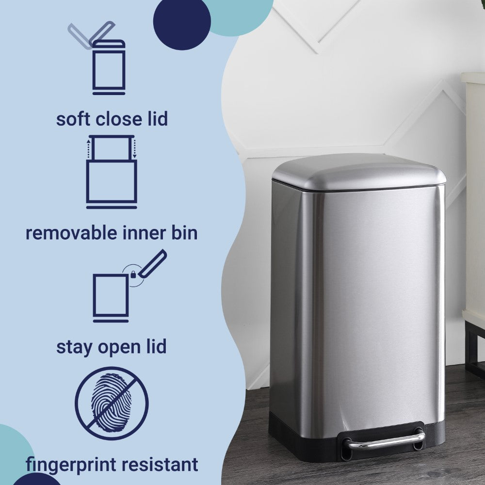 Ashley 30 Liter/8 Gallon Trash Can with Free Mini Ashley - Happimess