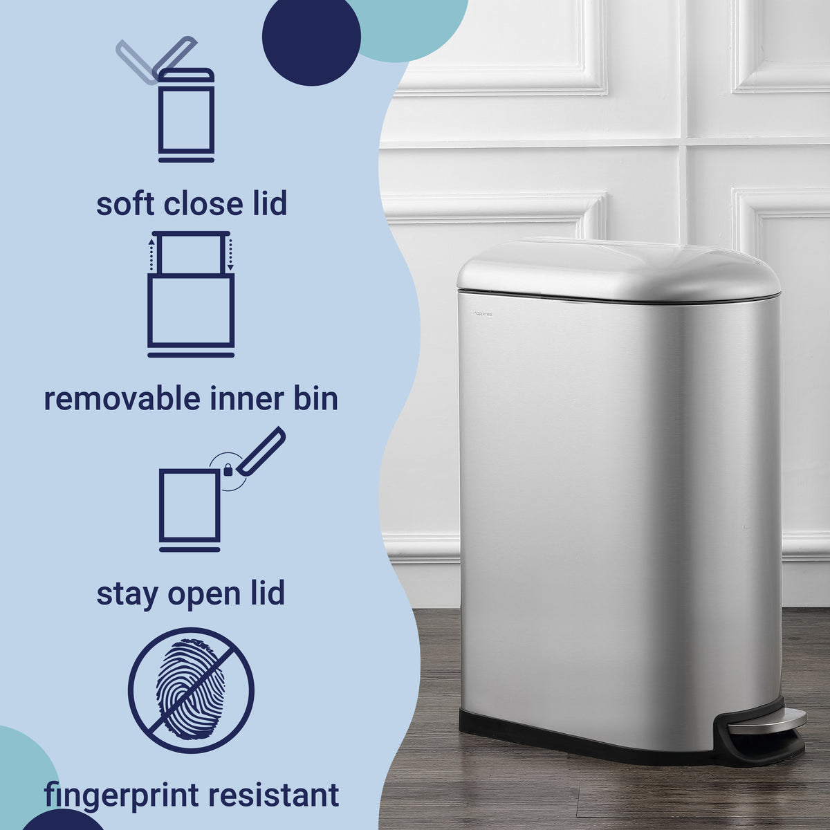 Roland Mini 2.6-Gallon Step-Open Trash Can - Happimess
