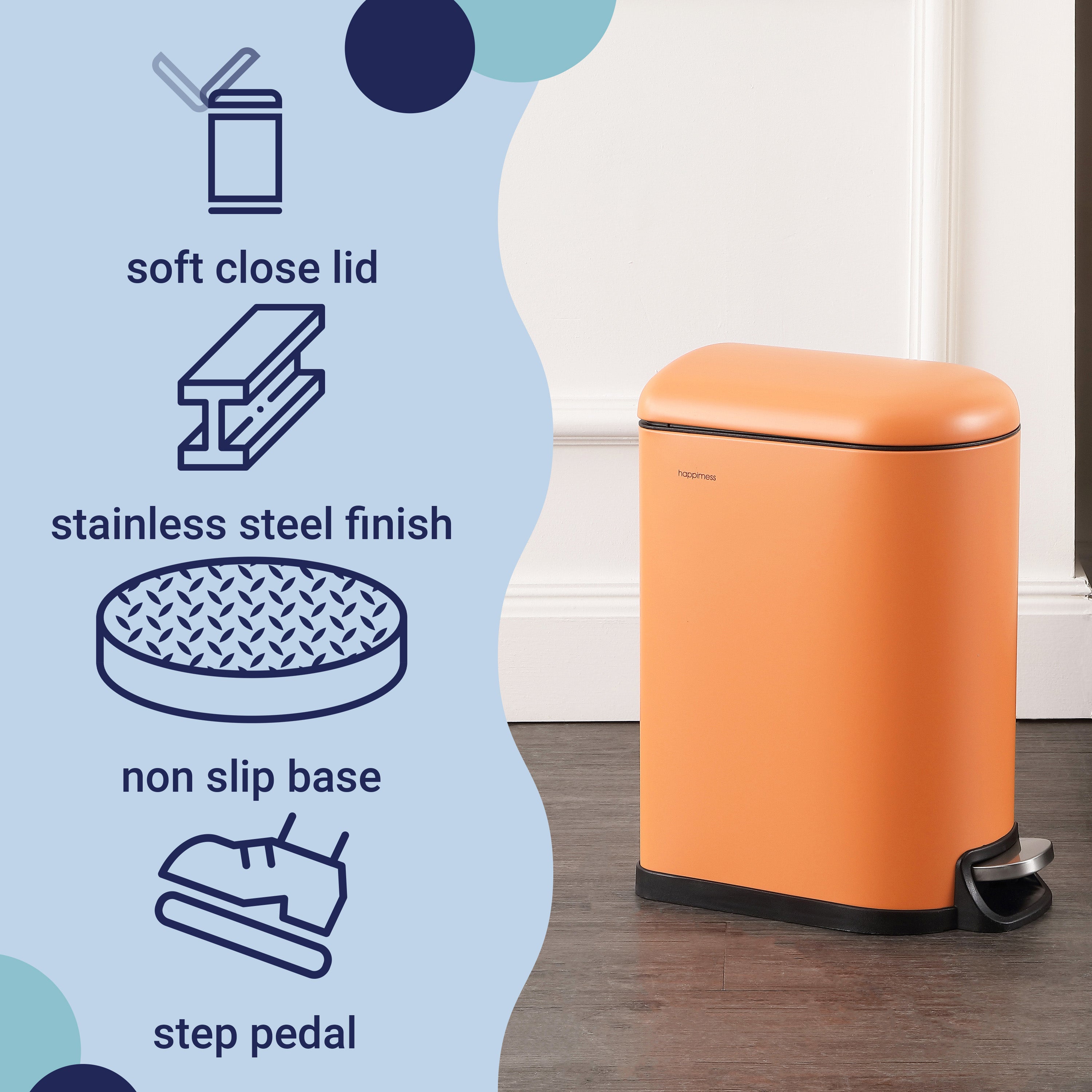 Roland Mini 2.6-Gallon Step-Open Trash Can