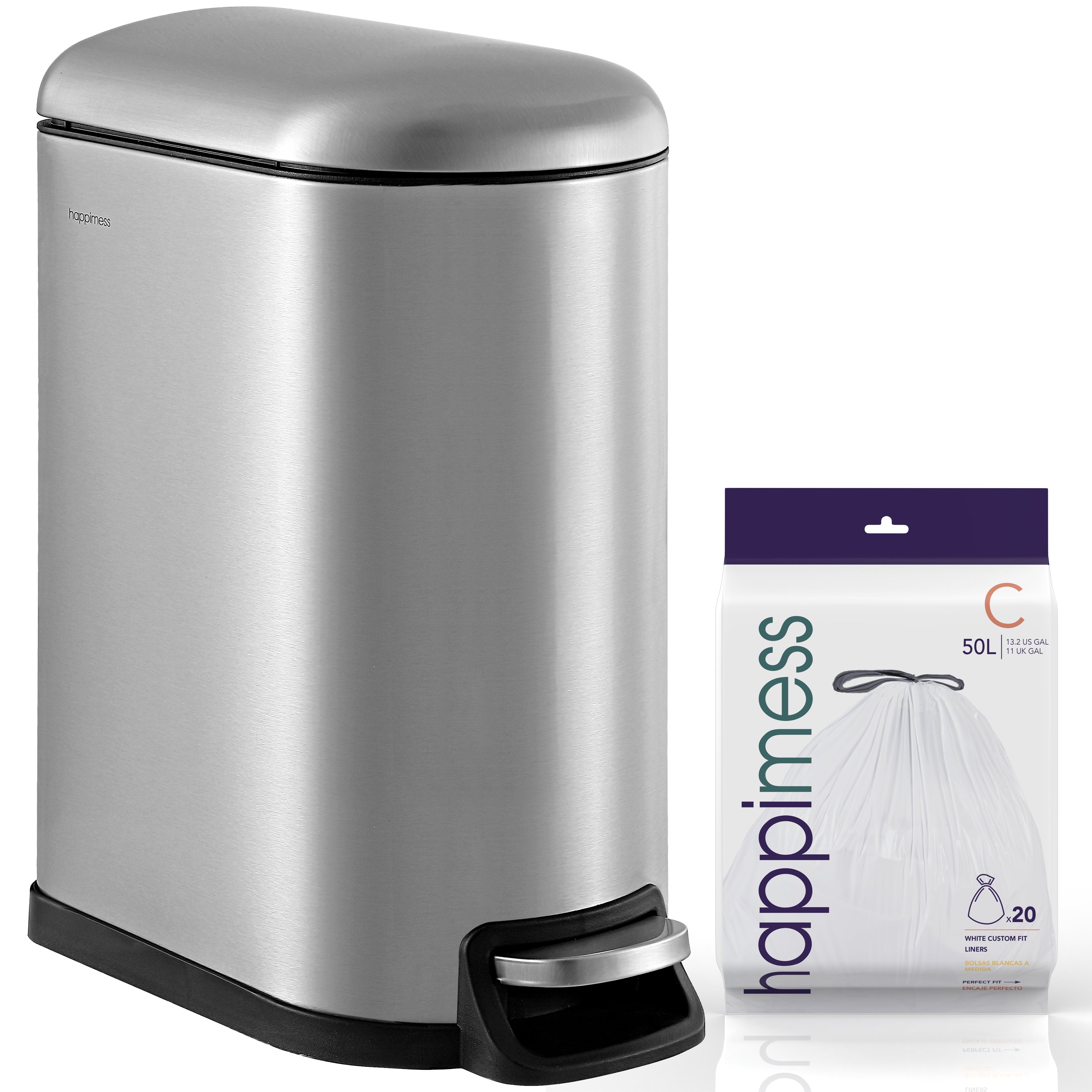 happaです Slyd 40 Liter/10.6 Gallon Step-Open Trash Can