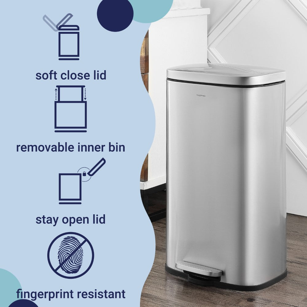 Abrahamus 30 Liter/8 Gallon Step-Open Trash Can - Happimess