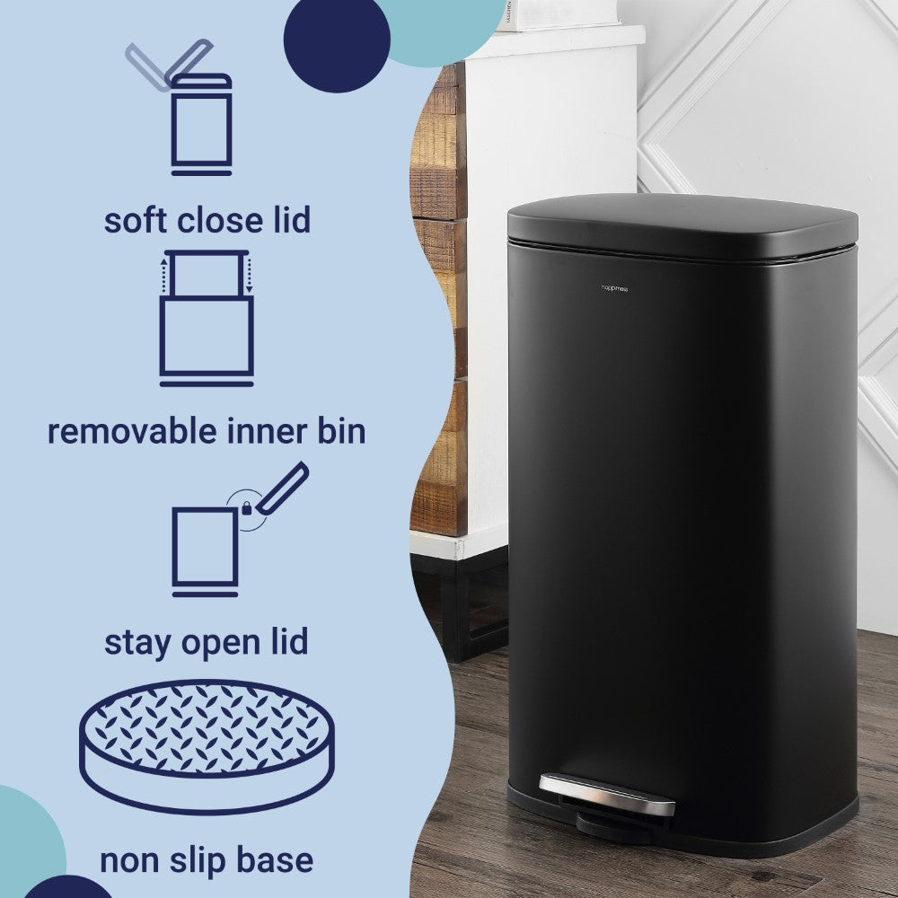 Abrahamus 30 Liter/8 Gallon Step-Open Trash Can - Happimess