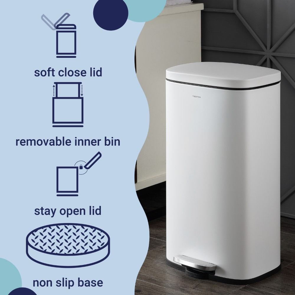 Abrahamus 30 Liter/8 Gallon Step-Open Trash Can - Happimess