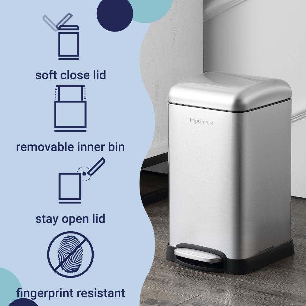 Betty Retro Mini 12 Liter/3.2 Gallon Step-Open Trash Can - Happimess