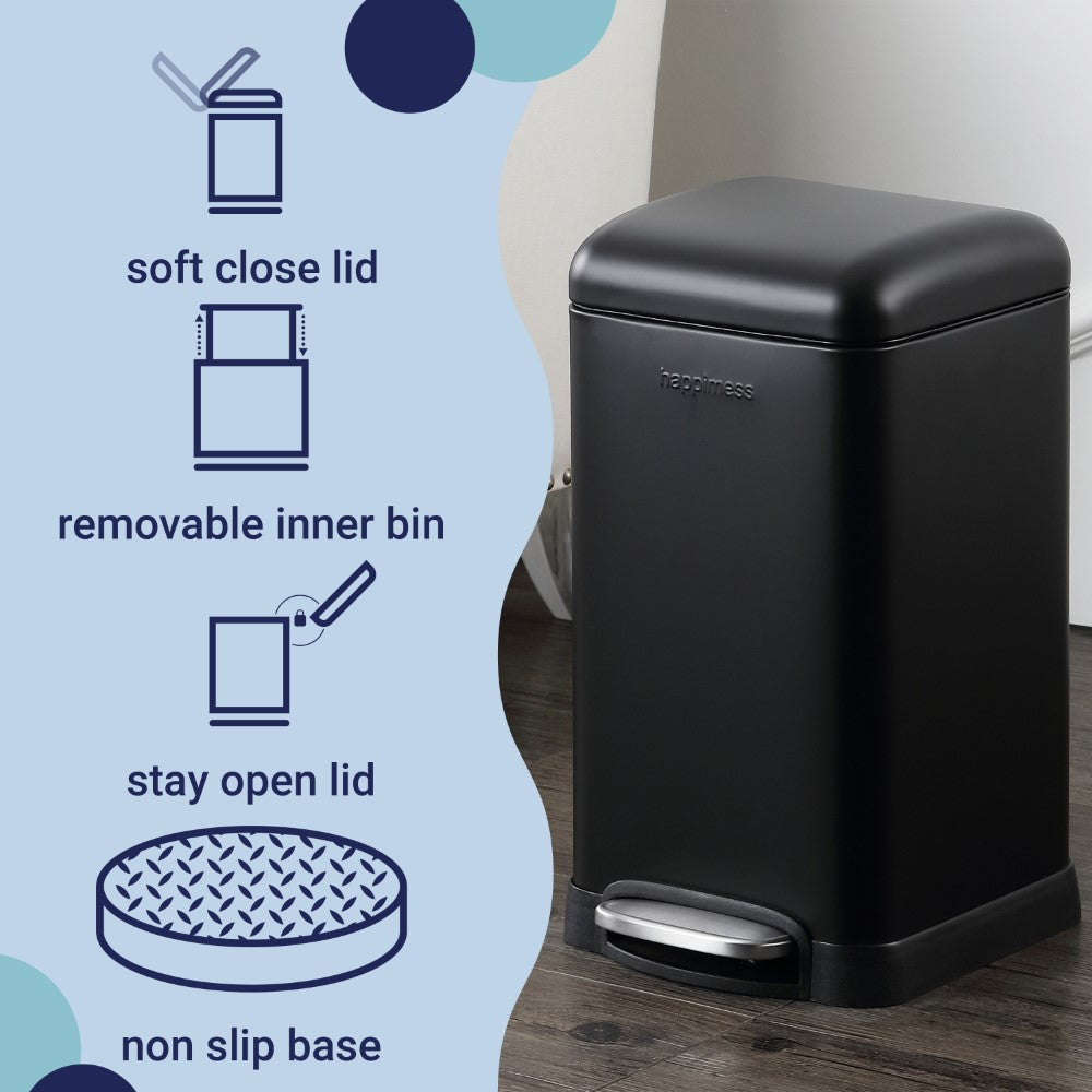 Betty Retro Mini 12 Liter/3.2 Gallon Step-Open Trash Can - Happimess