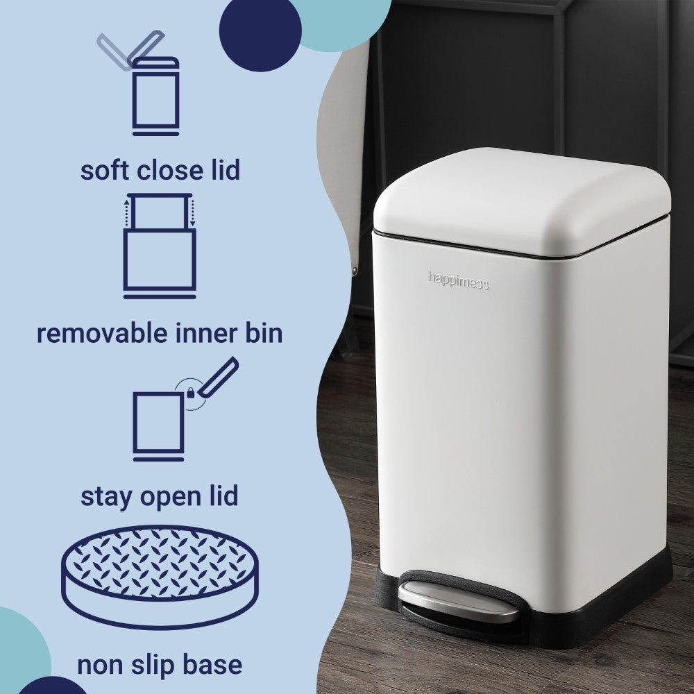 Betty Retro Mini 12 Liter/3.2 Gallon Step-Open Trash Can - Happimess