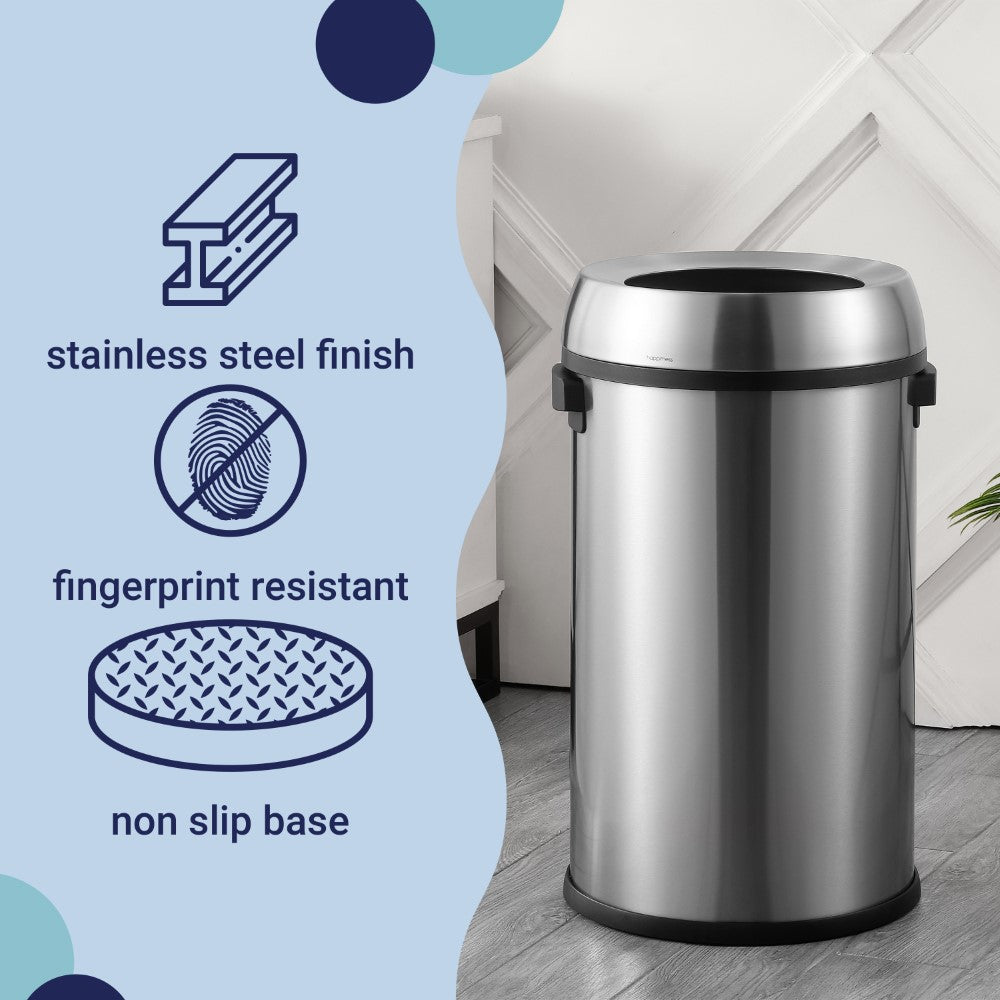 Chuck 65 Liter/17.2 Gallon Kitchen/Office Trash Can - Happimess