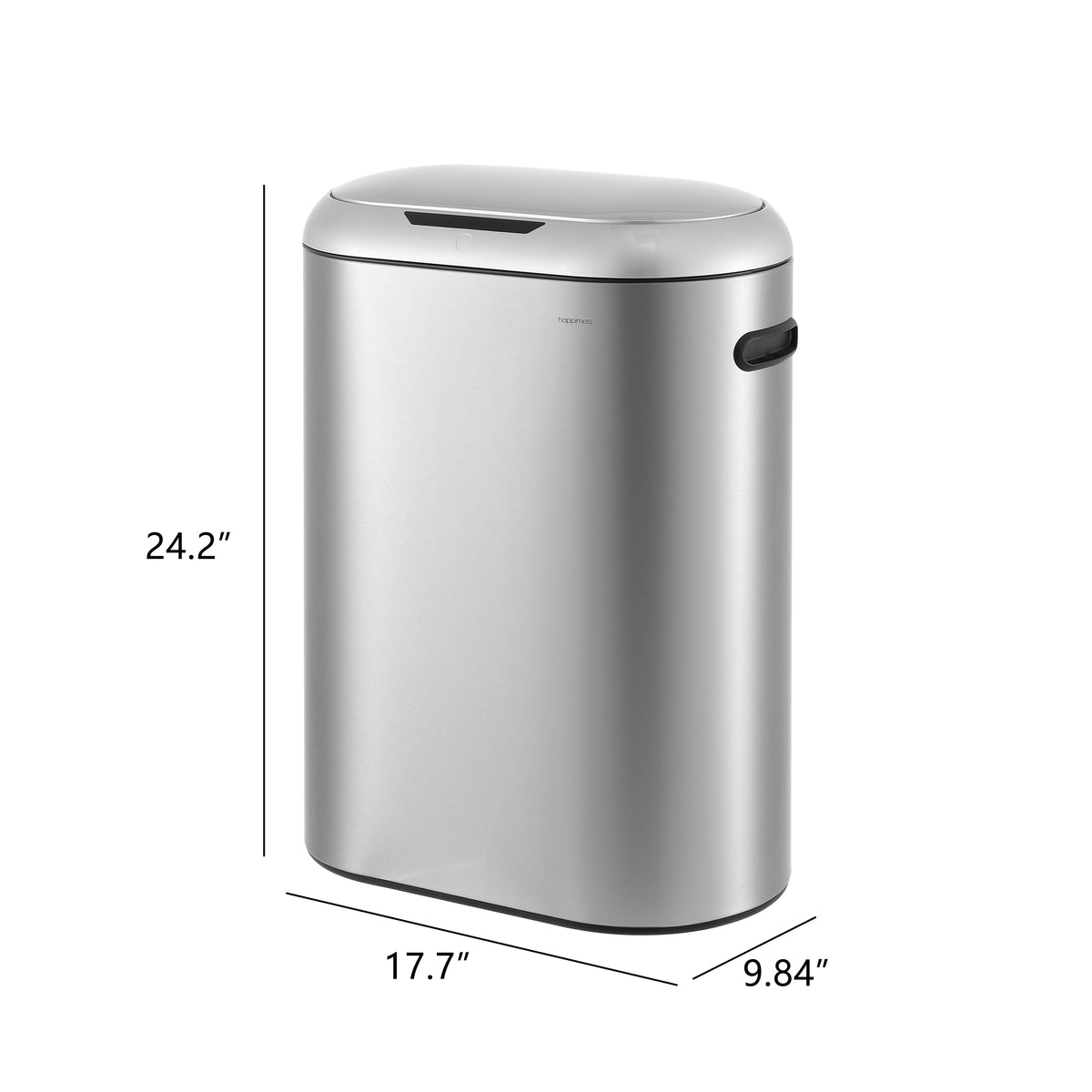 Robo Kitchen 13.2-Gallon Slim Oval Motion Sensor Touchless Trash Can with Touch Mode - Happimess