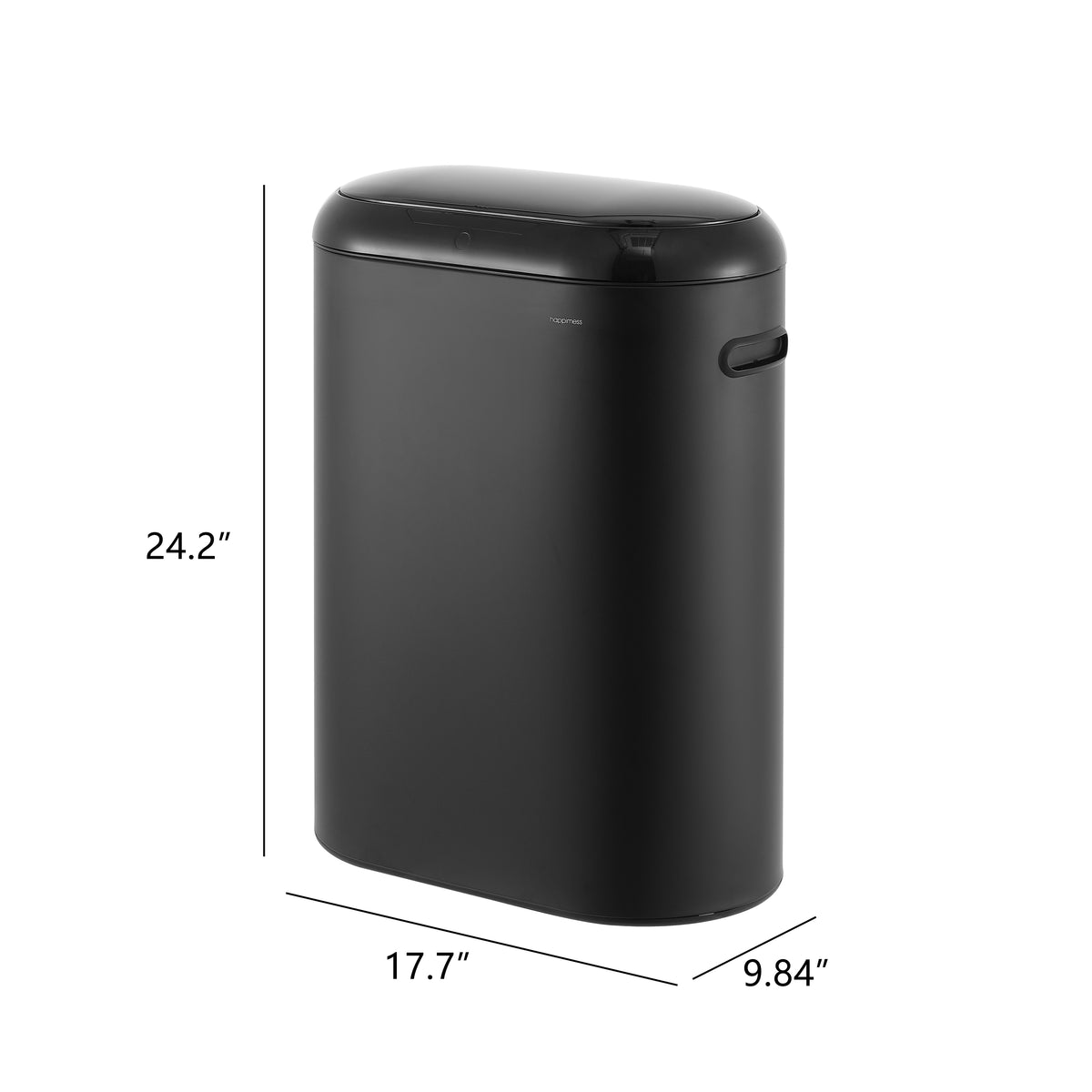 Robo Kitchen 13.2-Gallon Slim Oval Motion Sensor Touchless Trash Can with Touch Mode - Happimess