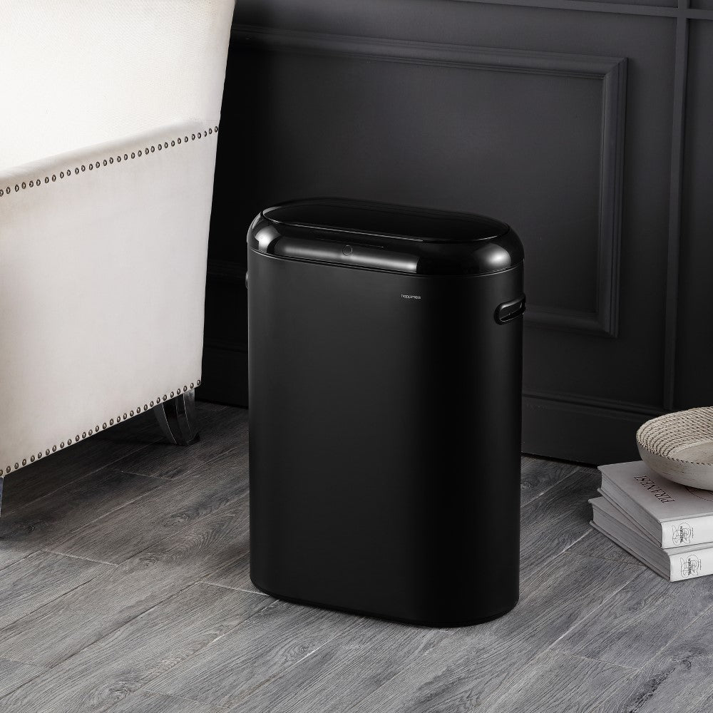 Robo Kitchen 13.2-Gallon Slim Oval Motion Sensor Touchless Trash Can with Touch Mode - Happimess