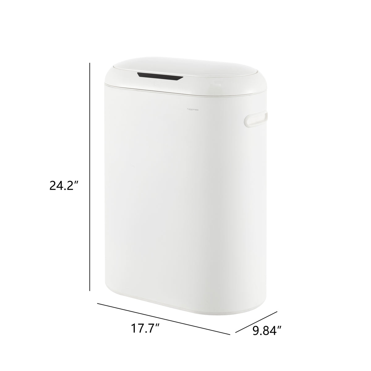 Robo Kitchen 13.2-Gallon Slim Oval Motion Sensor Touchless Trash Can with Touch Mode - Happimess