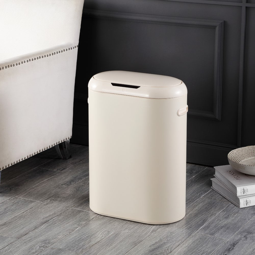 Robo Kitchen 13.2-Gallon Slim Oval Motion Sensor Touchless Trash Can with Touch Mode - Happimess